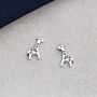 Sterling Silver Giraffe Earrings, thumbnail 2 of 4