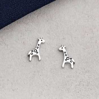 Sterling Silver Giraffe Earrings, 2 of 4