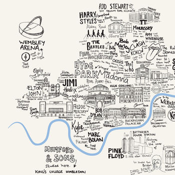 Hand Drawn Music Maps Of UK Cities, 7 of 8