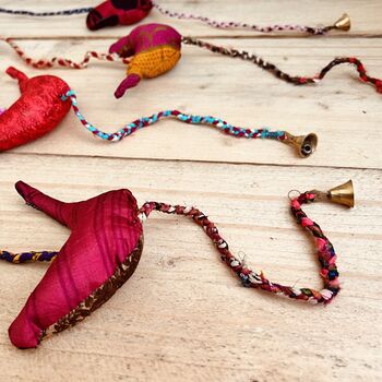 Decorative String Silk Fabric Birds With Bell, 5 of 6