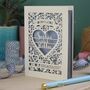 On Your Engagement Personalised Paper Cut Card, thumbnail 2 of 7
