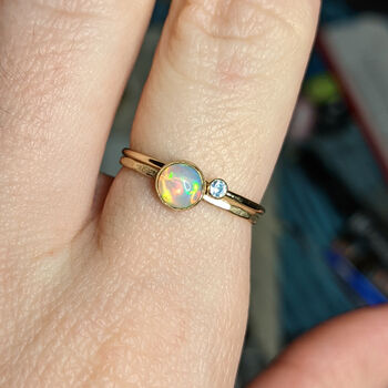 Gold Filled Opal Stacking Ring, 2 of 5