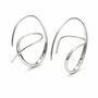 Irregular Swirl Silver Drop Earrings, thumbnail 3 of 8