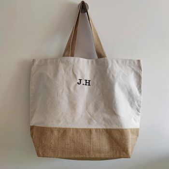 Personalised Jute Base Oversized Tote Bag, 5 of 8