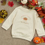 Personalised Ecru Pumpkin Picking Crew Children's Sweatshirt, thumbnail 1 of 3