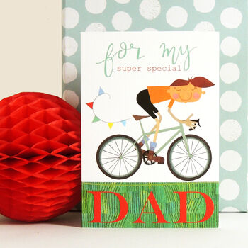 Bicycle Dad Greetings Card, 3 of 4