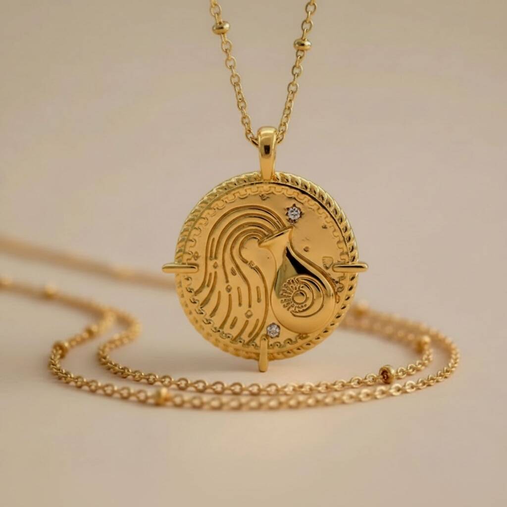 Aquarius Zodiac Necklace 18k Gold Plated Gift, 1 of 8