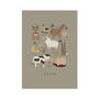 Farm Animals Easter Art Print In Sage Green, thumbnail 2 of 2