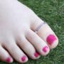 925 Silver Band Boho Slim Purple Thumb Toe Ring, thumbnail 1 of 5