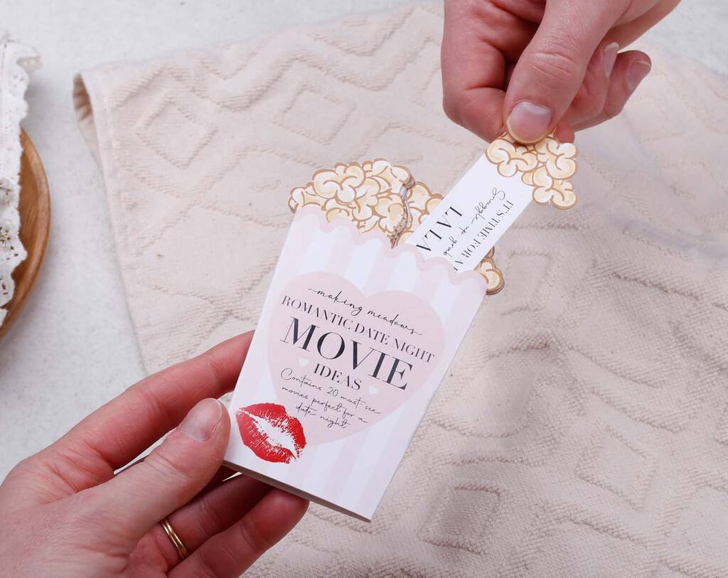 Romantic Movie Date Night Idea Cards For Film Lovers Couple Gift, 1 of 6