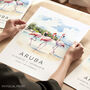 Caribbean Travel Print Of Aruba, thumbnail 1 of 7