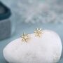 Cz Snowflake Stud Earrings In Sterling Silver, thumbnail 5 of 12