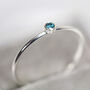 Blue Diamond Ring In Silver, thumbnail 5 of 9