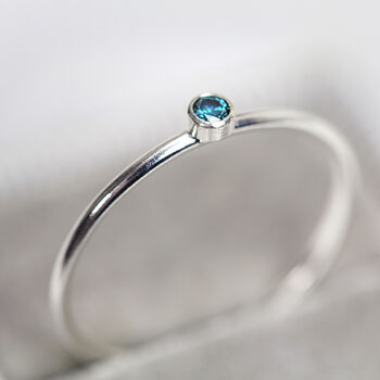 Blue Diamond Ring In Silver, 5 of 9