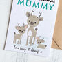Mummy Christmas Card Personalised With Cute Deer, thumbnail 1 of 4