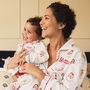 Women's Personalised Christmas Santa Print Pyjamas, thumbnail 4 of 12