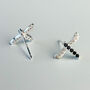 Sterling Silver Crystal Dragonfly Stud Earrings, thumbnail 2 of 4