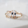Sienna Solid 9ct Gold Oval White Sapphire Ring, thumbnail 3 of 10