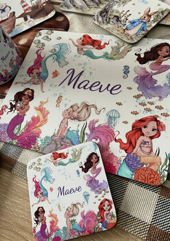 Kids Personalised Under The Sea Placemat, Coaster And Mug Dinner Set, 5 of 5