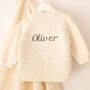 Personalised Pebble Knit Baby Cardigan – Name On Back, thumbnail 1 of 12
