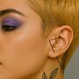 Triangle Gold Plated Sterling Silver Ear Cuffs, thumbnail 6 of 7