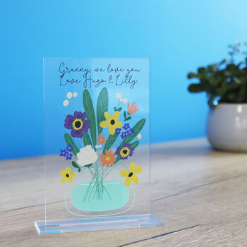 Printed Personalised Printed Acrylic Flower Card, 8 of 12