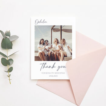 Bridesmaid Thank You Card With Photo, 2 of 7