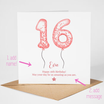 Personalised 16th Birthday Card Her, 2 of 5