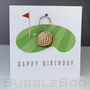 Personalised Golfers Keepsake Keyring Birthday Card, thumbnail 6 of 8