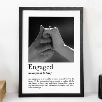 Personalised Engaged Print, Engagement Gift, 3 of 7