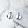 Gold Plated Teardrop Petal Sterling Silver Earrings, thumbnail 5 of 6
