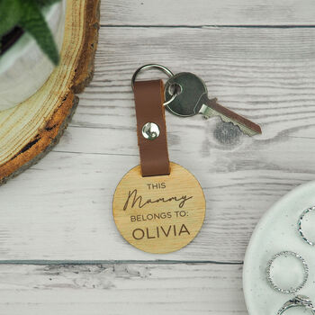 Personalised 'This Mummy Belongs To:' Keyring For Mum, 2 of 7