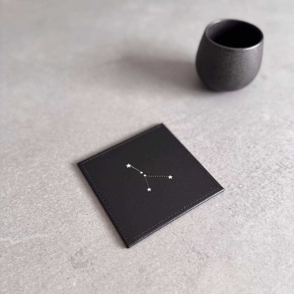 Zodiac Leather Coaster – Star Sign Gift For Him Or Her, 1 of 12