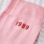 Personalised Birth Year Pink Socks, thumbnail 3 of 4