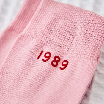 Personalised Birth Year Pink Socks, 3 of 4