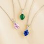 Pink Sapphire Pendant Necklace In Sterling Silver And Gold, thumbnail 4 of 12