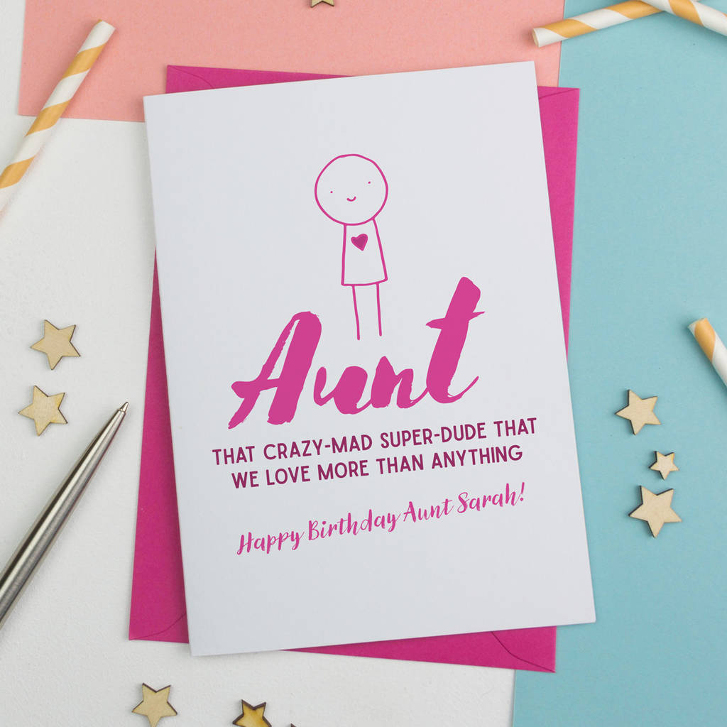Personalised Auntie Character Birthday Card By A Is For Alphabet