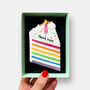 Personalised Rainbow Birthday Cake Slice Letterbox Cookie, thumbnail 1 of 8