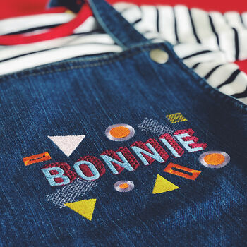 Personalised Name Embroidered Baby Dungarees, 4 of 12