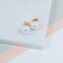 Molina White Freshwater Pearl And Gold Plated Earrings, thumbnail 1 of 4