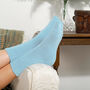 Ribbed Cuff Women's Bed Socks – Blue, thumbnail 1 of 3