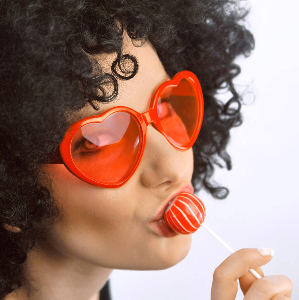 Red Heart Shaped Glasses By Postbox Party