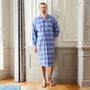 Men's 'Celt Navy' Tartan Brushed Cotton Nightshirt, thumbnail 1 of 3