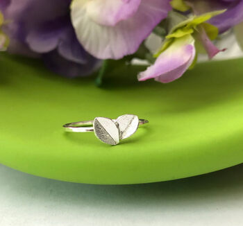 Sterling Silver Beech Leaf Ring, 4 of 9