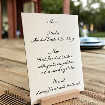 Handwritten Menu For Wedding Table, 3 of 6