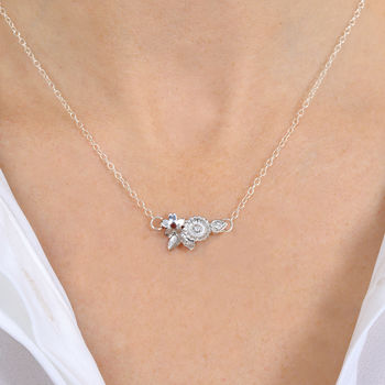 Sterling Silver Wildflower Necklace, 3 of 12