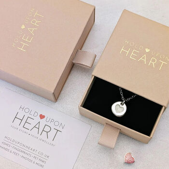 Silver Moon Textured Fingerprint Locket, 4 of 6