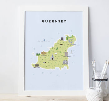 Map Of Guernsey Print By Pepper Pot Studios | notonthehighstreet.com