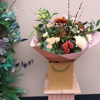 Winter Florist Choice Hand Tied Fresh Flower Bouquet, 3 of 7