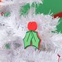 Christmas Tree Holly Decoration, thumbnail 1 of 2